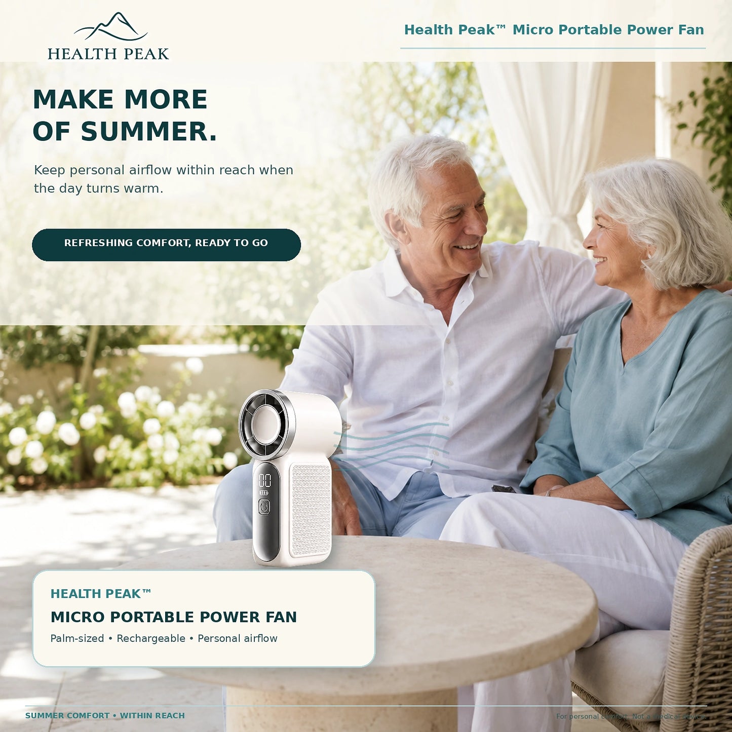Health Peak™ VitalBreath Micro Portable Power Fan