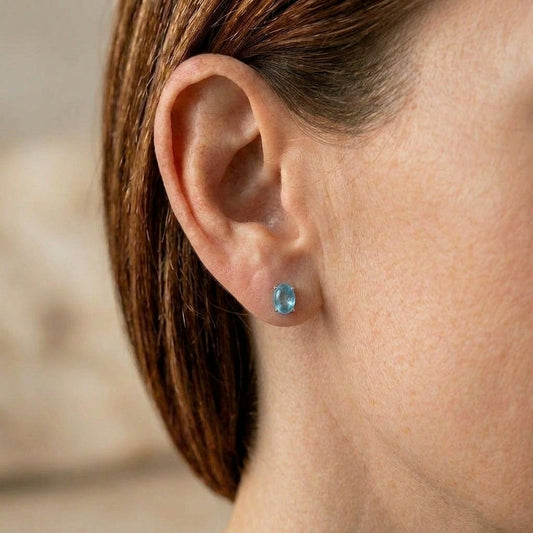 Health Peak™ VitalBreath Aquamarine Earrings Crystals – Respiratory Renewal