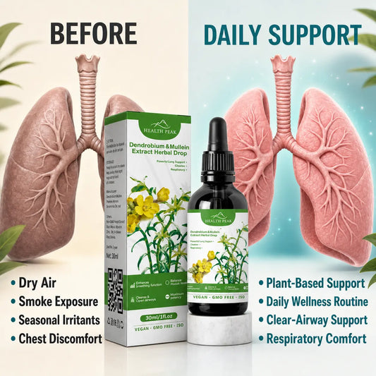 Health Peak™ Dendrobium & Mullein Extract:  Powerful Lung Support Cleanse & Respiratory