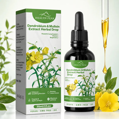 Health Peak™ Dendrobium & Mullein Extract:  Powerful Lung Support Cleanse & Respiratory