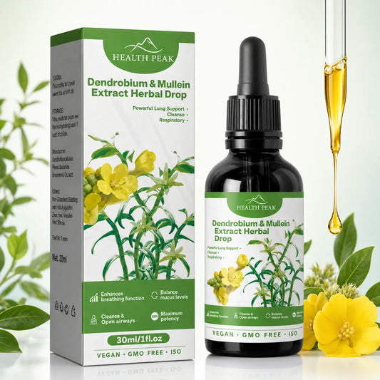 Health Peak™ Dendrobium & Mullein Extract:  Powerful Lung Support Cleanse & Respiratory
