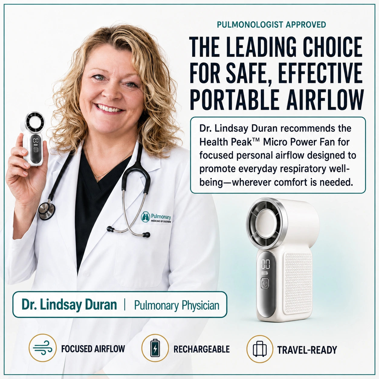 Health Peak™ VitalBreath Micro Portable Power Fan