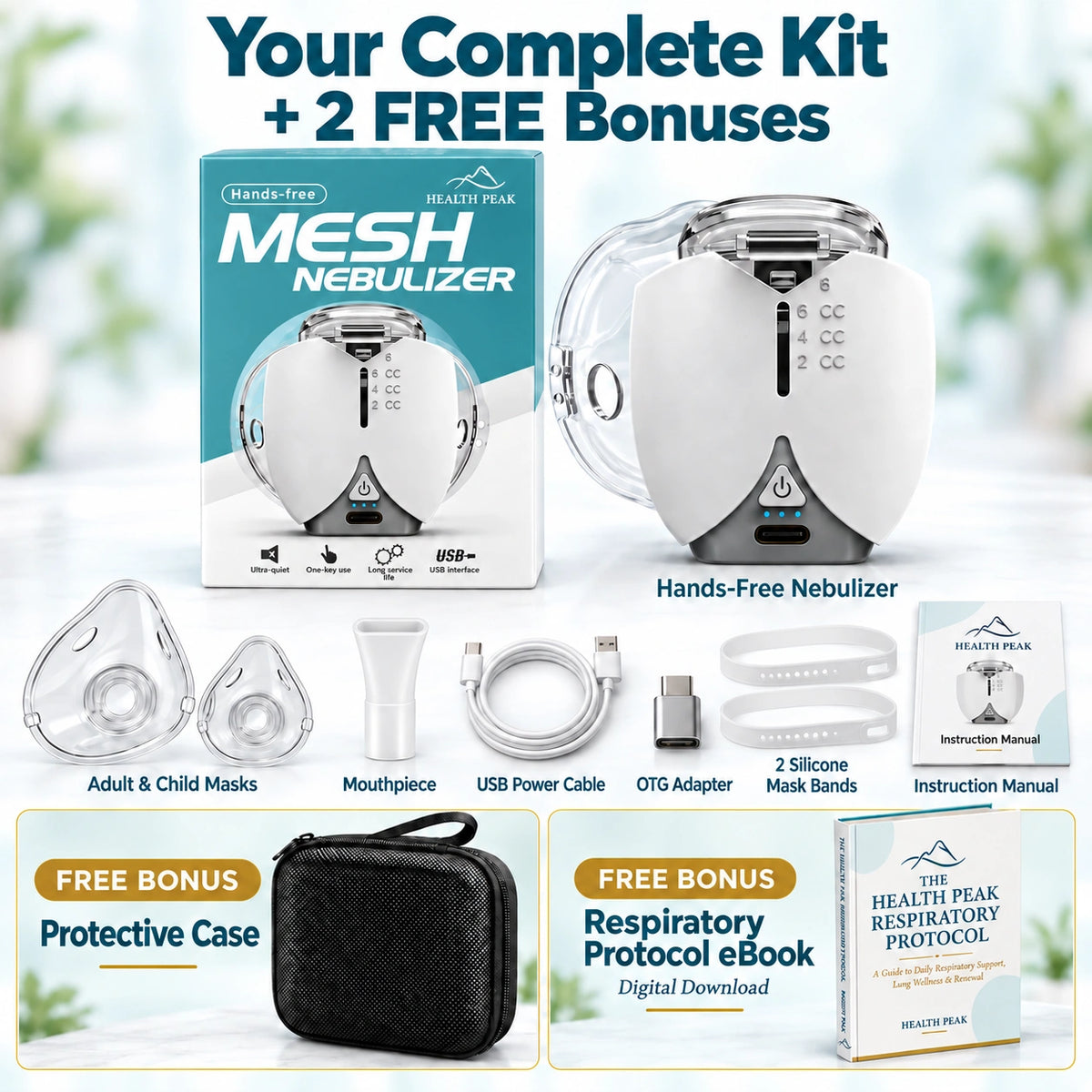 Health Peak Pro-USB Powered Hands Free Nebulizer