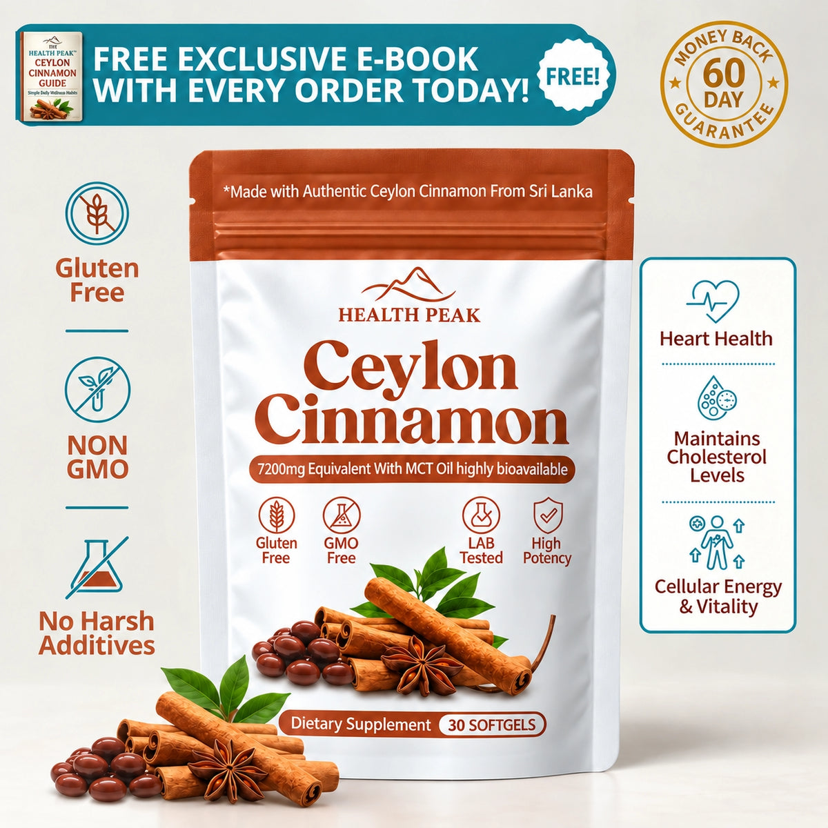 Ceylon-Zimt 7200 mg Äquivalent mit MCT-Öl