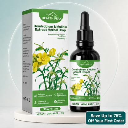 Health Peak™ Dendrobium & Mullein Extract:  Powerful Lung Support Cleanse & Respiratory