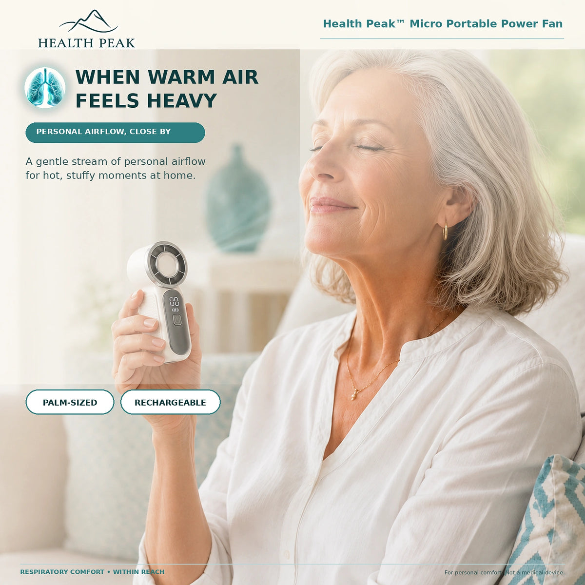 Health Peak™ VitalBreath Micro Portable Power Fan