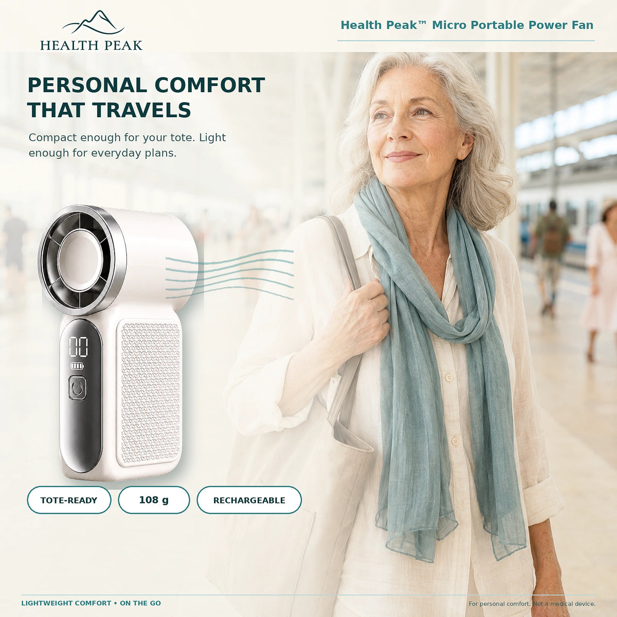 Health Peak™ VitalBreath Micro Portable Power Fan