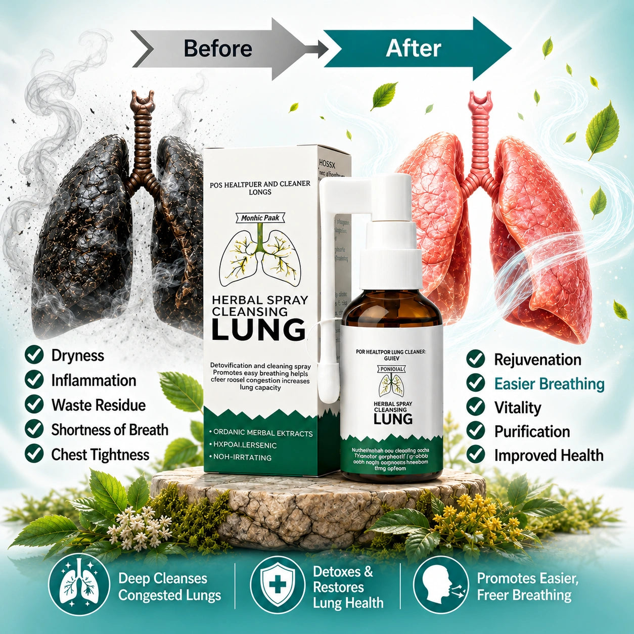 Health Peak™ Organic Herbal Oral Spray – Powerful Lung Cleanse Support