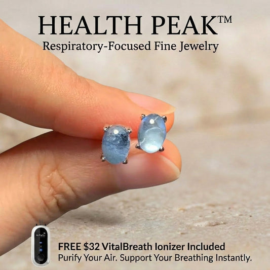 Health Peak™ VitalBreath Aquamarine Earrings Crystals – Respiratory Renewal