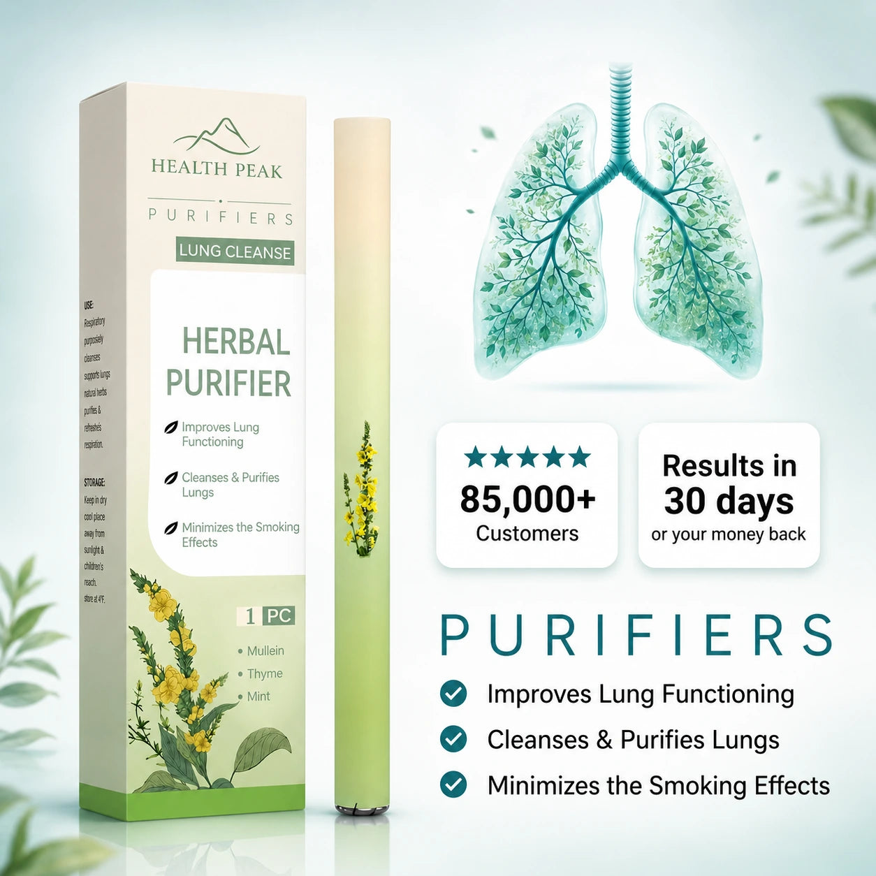 Health Peak™ Organic Herbal Lung Cleanse Inhaler