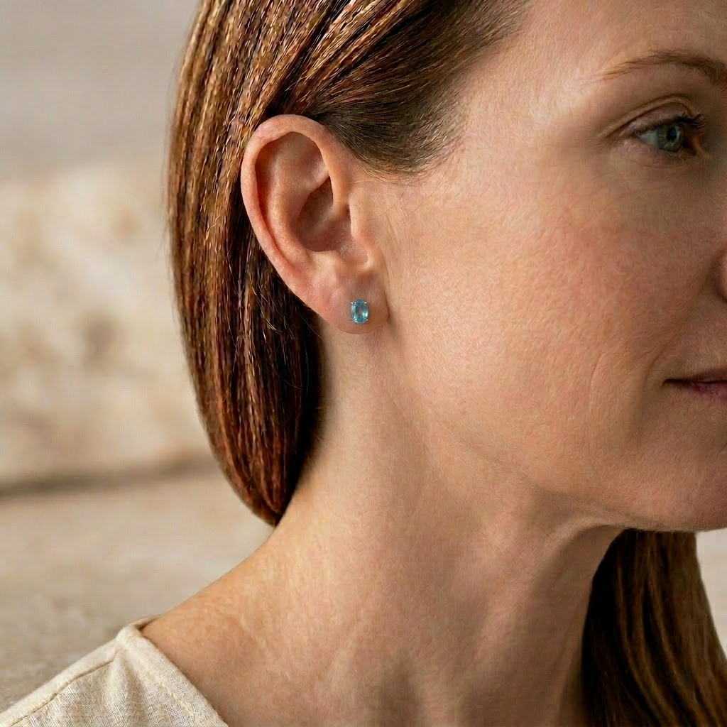 Health Peak™ VitalBreath Aquamarine Earrings Crystals – Respiratory Renewal