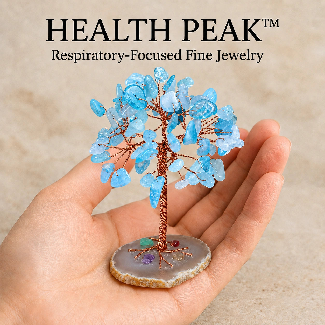 Health Peak™ VitalBreath Aquamarine Wellness Tree – Respiratory Renewal